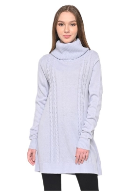 Cowl Neck Raglan Sleeve Sweater Dress