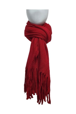 Ladies cable scarf with frays