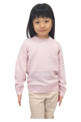 Kids Merino Wool Sweater with Fancy Knit 