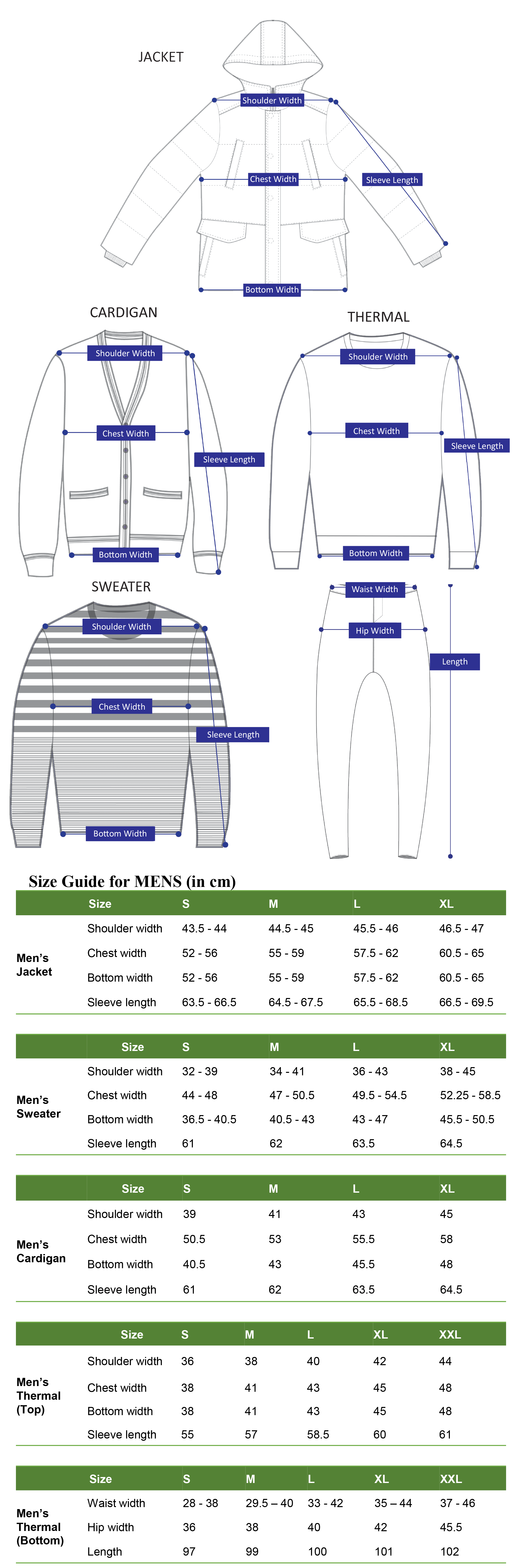 Jacket Sizing Chart | vlr.eng.br