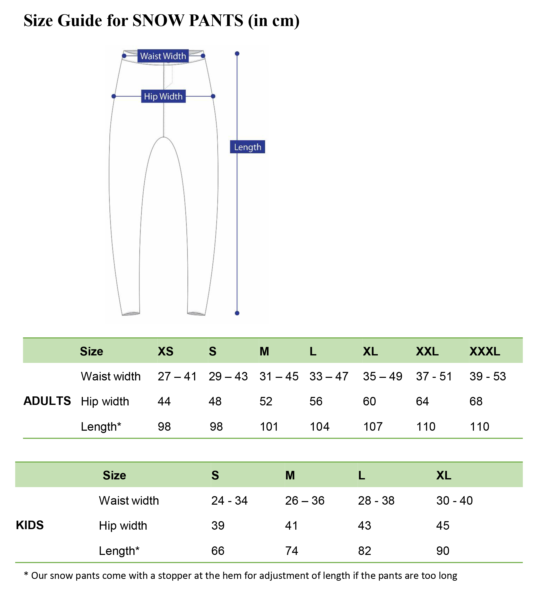 Size Chart